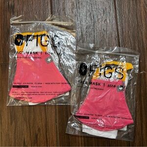 FIGS 2 Pack FIONx Core Protective Face Mask Pink Orange Strap M/L Washable